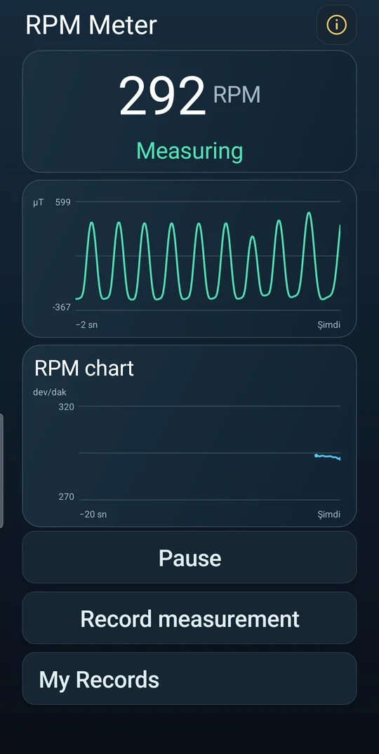 RPM meter screen